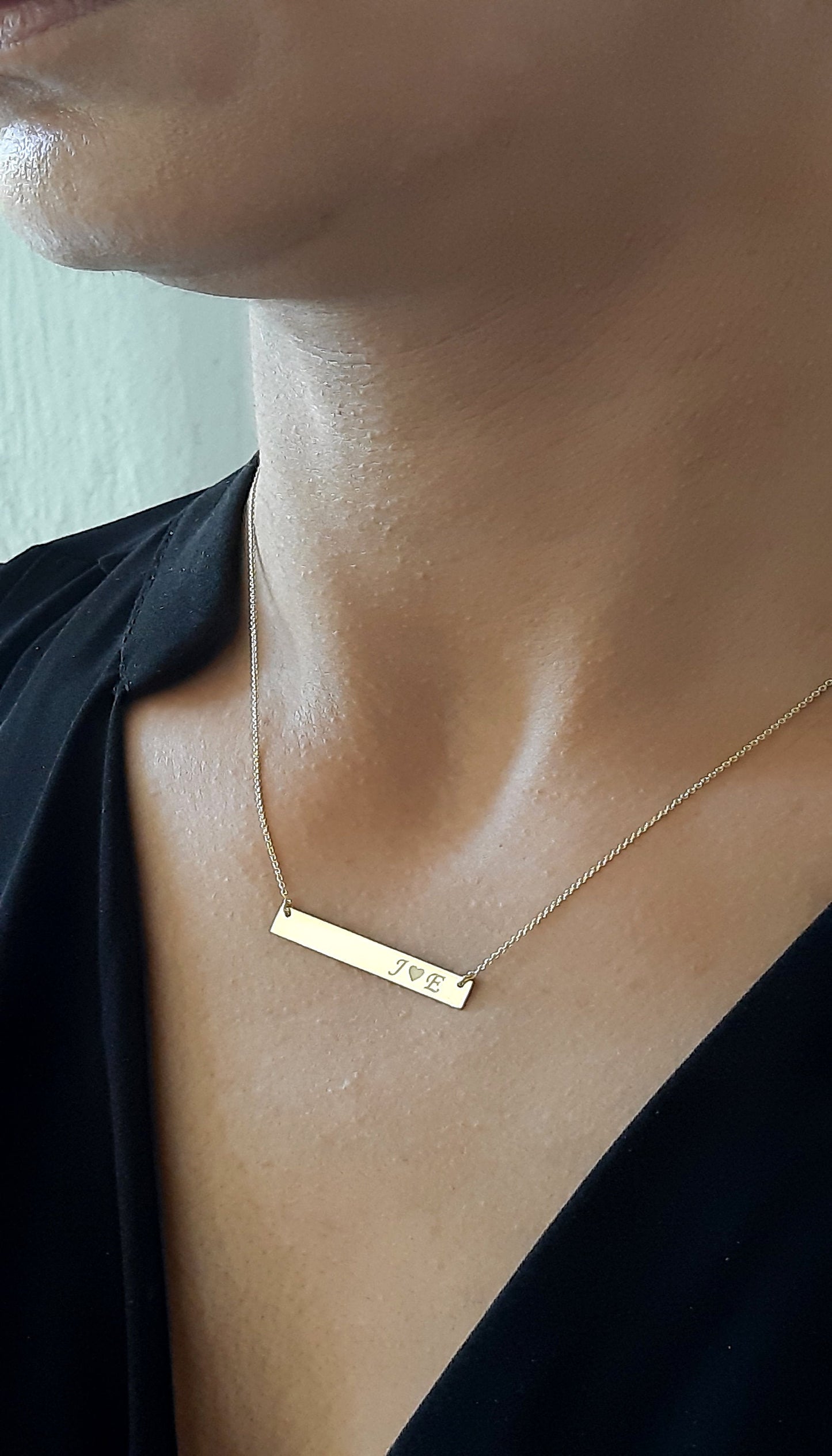 Bar necklace , Personalized Gold Bar Necklace