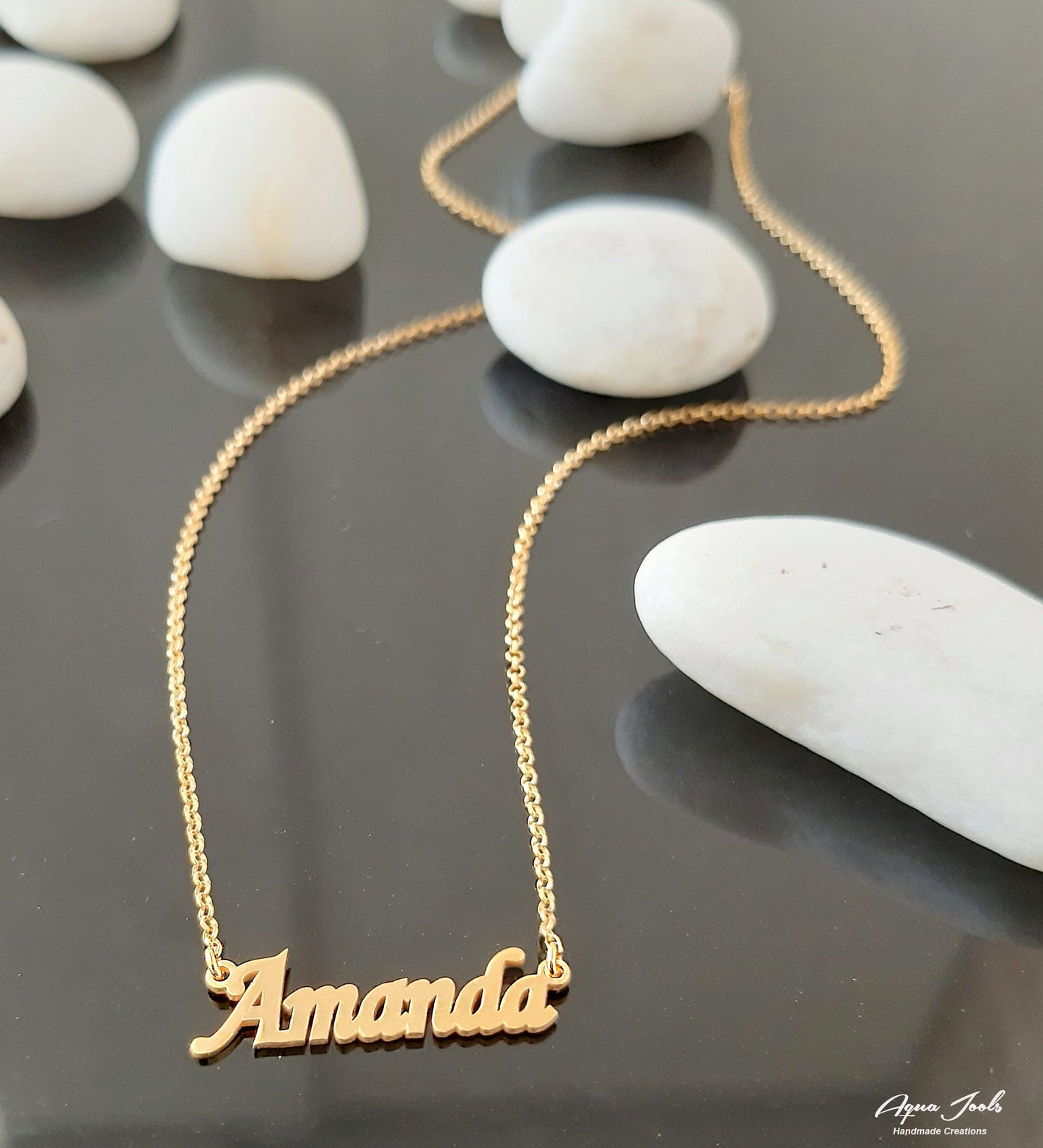 14k Solid Gold Name Necklace  Personalized Necklace