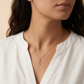 14K yellow gold rose necklace, product view