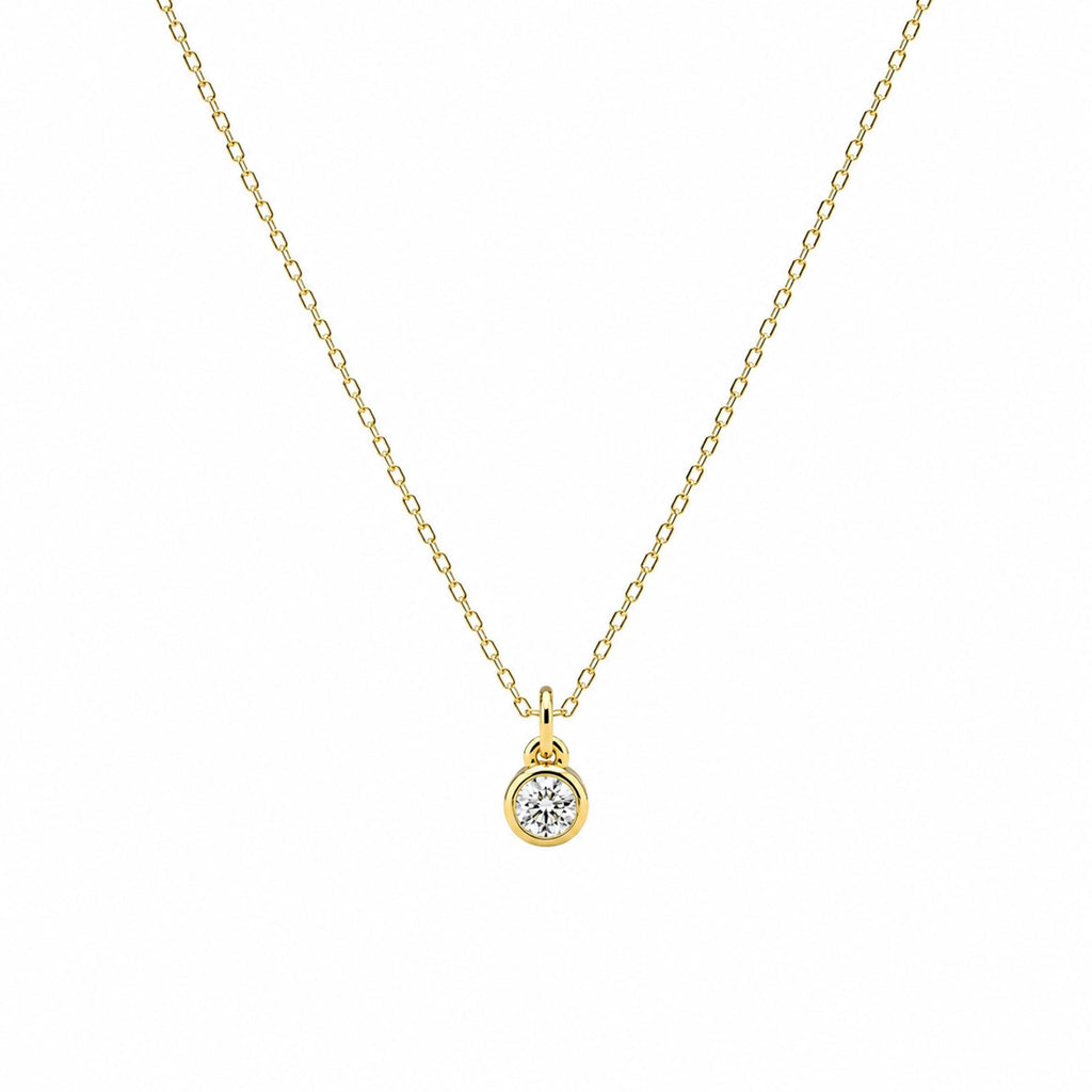 14K Solid Gold 0.50 CT Lab-Grown Diamond Bezel Necklace, gallery view 10 of 10