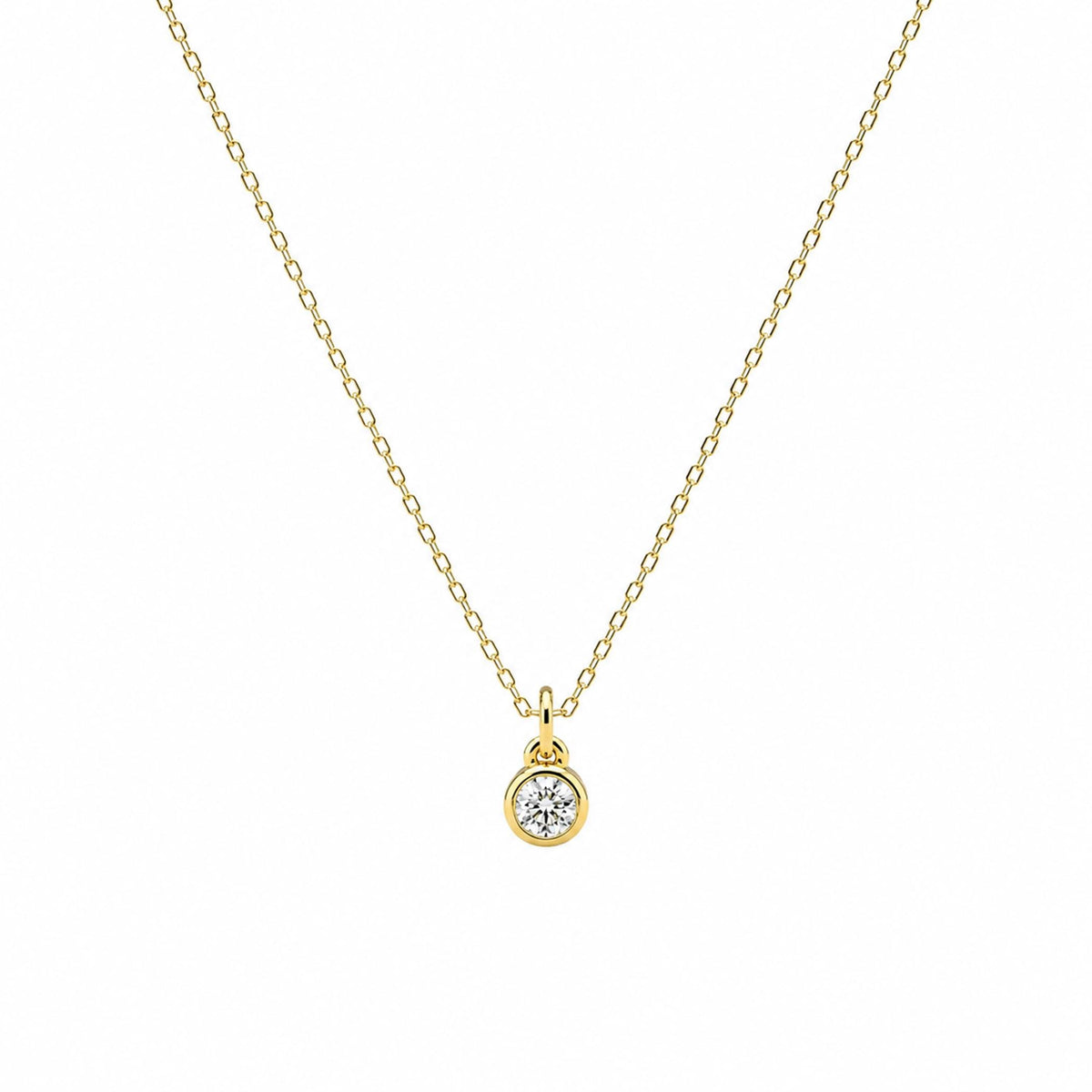 14K Solid Gold 0.50 CT Lab-Grown Diamond Bezel Necklace, gallery view 10 of 10
