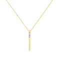 14K Solid Gold 3D Diamond Bar Necklace, main product view