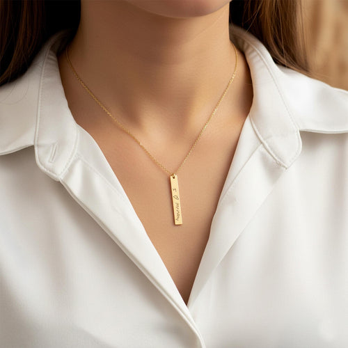 14K Solid Gold Actual Handwriting Necklace – Custom Signature, gallery view 2 of 10
