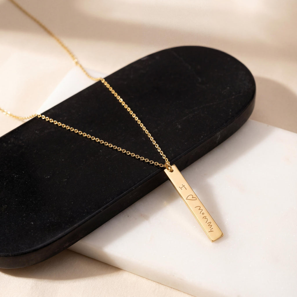 14K Solid Gold Actual Handwriting Necklace – Custom Signature, gallery view 7 of 10