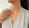 14K Solid Gold Airplane Traveler Necklace, main product view