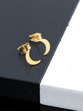 14K Solid Gold Crescent Moon Stud Earrings – Elegant Everyday Celestial, main product view