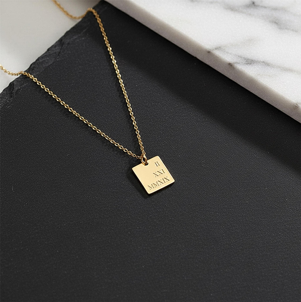 14K Solid Gold Custom Initial Letter Necklace – Personalized Name ID Tag, gallery view 2 of 10