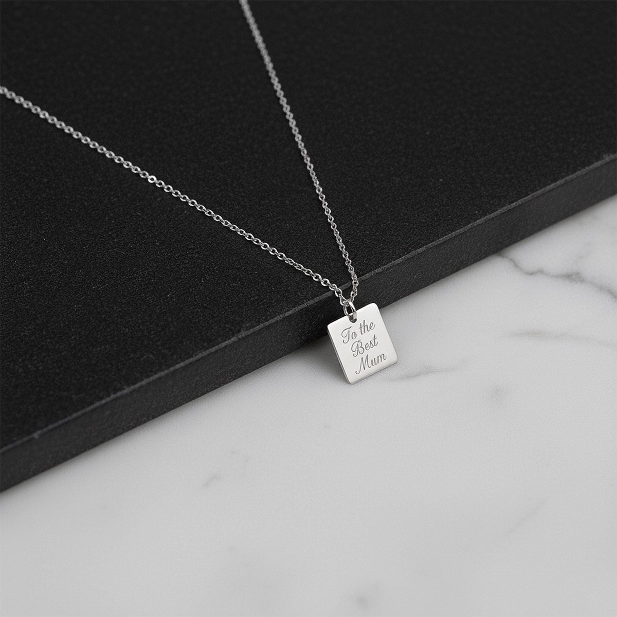 14K Solid Gold Custom Initial Letter Necklace – Personalized Name ID Tag, gallery view 9 of 10