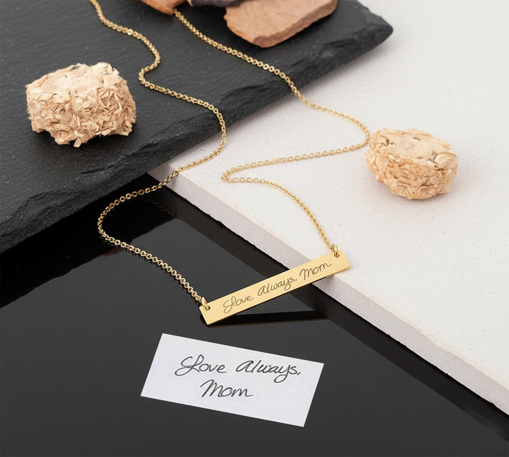 14K Solid Gold Custom Signature Necklace, gallery view 8 of 10