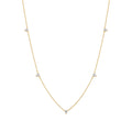 14K Solid Gold Diamond Station Necklace, main product view
