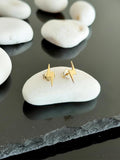 14K Solid Gold Everyday Lightning Bolt Stud Earrings, main product view