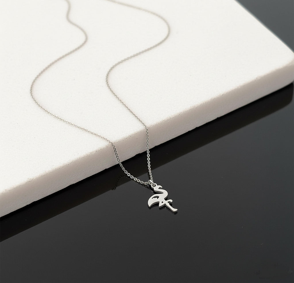 14K Solid Gold Flamingo Necklace – Dainty Charm, gallery view 5 of 8