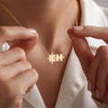 14K Solid Gold Friendship Puzzle Necklace, main product view