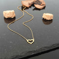 14K Solid Gold Heart Necklace – Delicate Yellow Gold Love Pendant, main product view