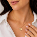 14K Solid Gold Hummingbird Diamond Pendant Necklace – Dainty Bird Charm, main product view