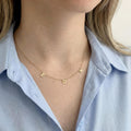 14K Solid Gold Letter Necklace – 3 Initial Necklace with Chain – Custom, main product view