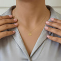 14K Solid Gold Lotus Flower Necklace – Dainty Yoga Pendant, main product view