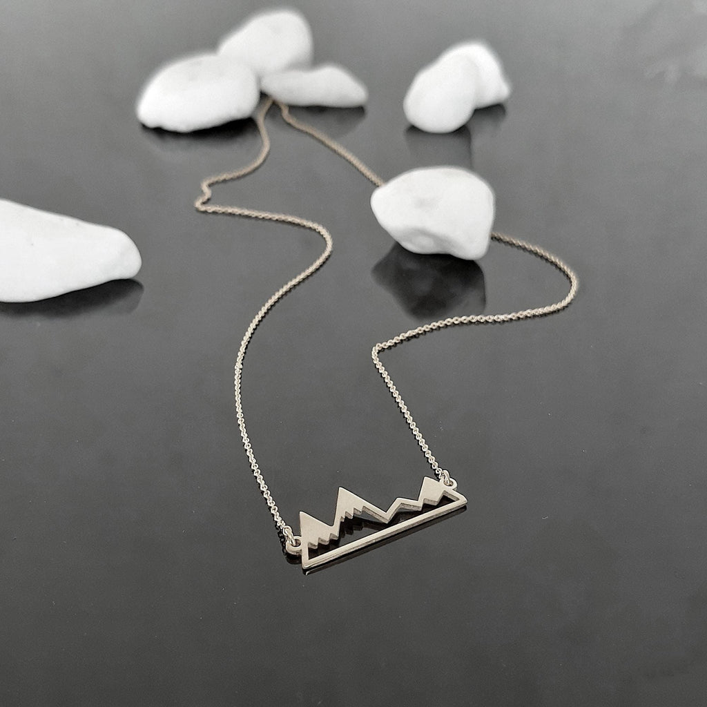 14K Solid Gold Mountain Traveler Necklace, gallery view 4 of 8