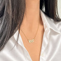 14K Solid Gold Old English Birthdate Necklace, main product view
