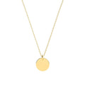 14K Solid Gold Personalized Custom Disc Necklace, main product view