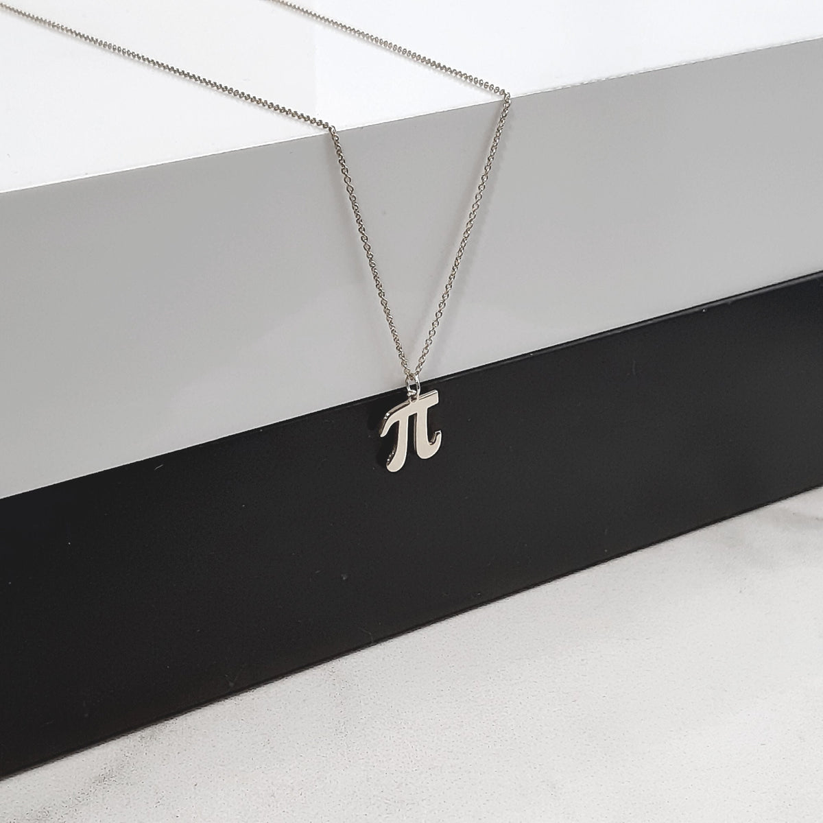 14K Solid Gold Pi Math Necklace, gallery view 3 of 5
