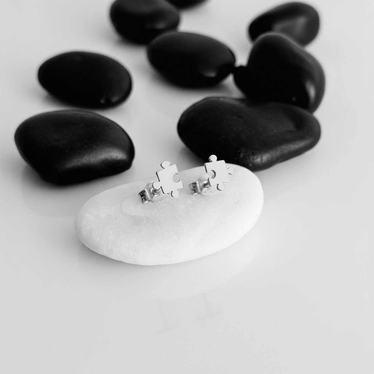 14K Solid Gold Puzzle Earrings, gallery view 5 of 7