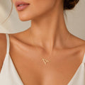 14K Solid Gold Sideways Letter Necklace – Personalized Initial, main product view