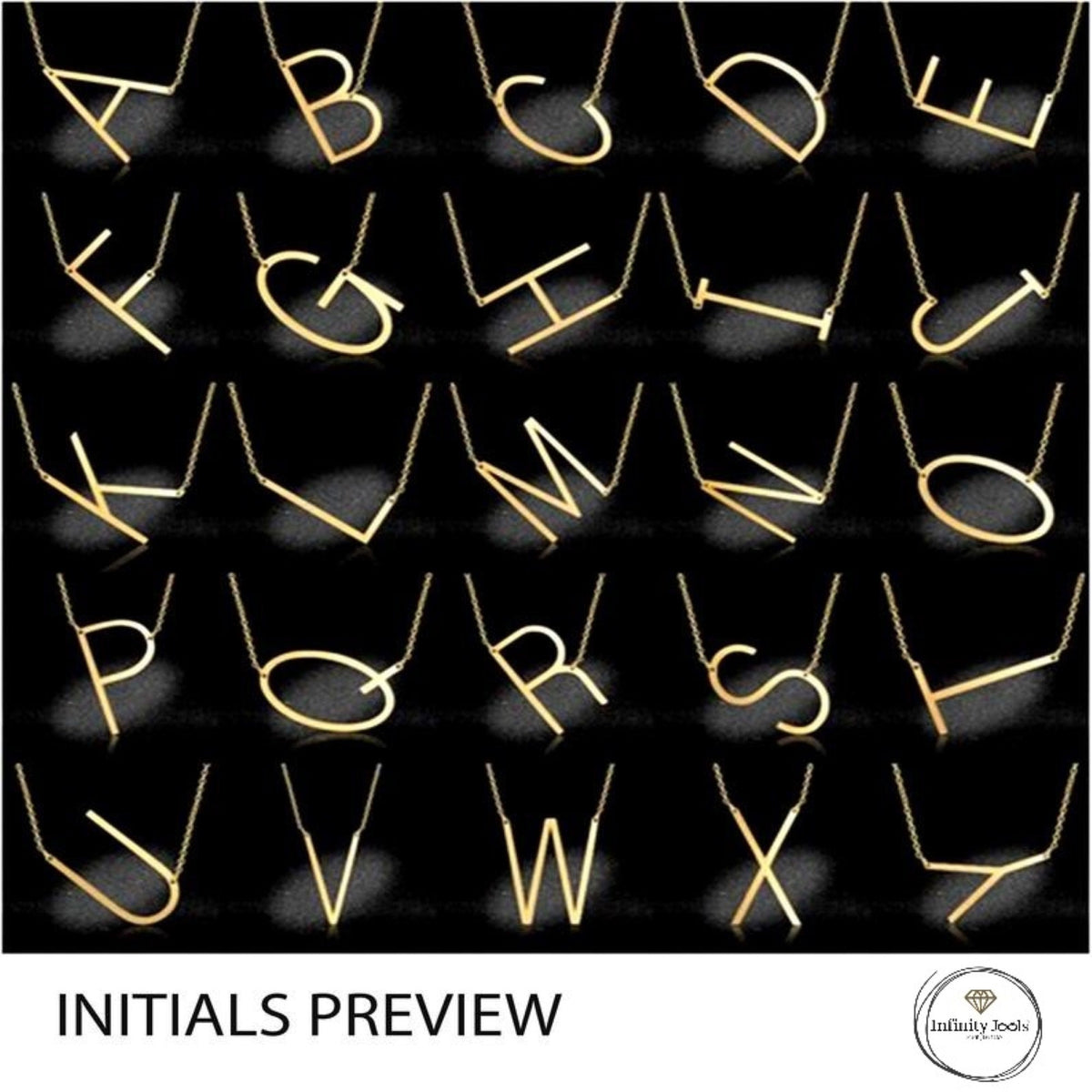14K Solid Gold Sideways Letter Necklace – Personalized Initial, gallery view 7 of 8