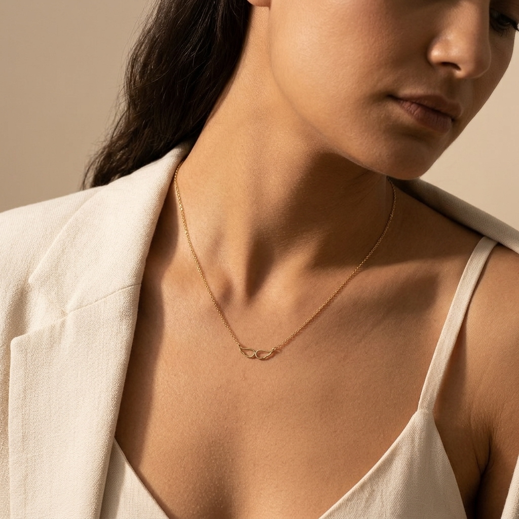 14K yellow gold angel wing memorial necklace, additional view