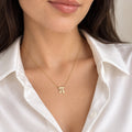 14K Solid Gold Pi Symbol Necklace - Math Geometry Pendant