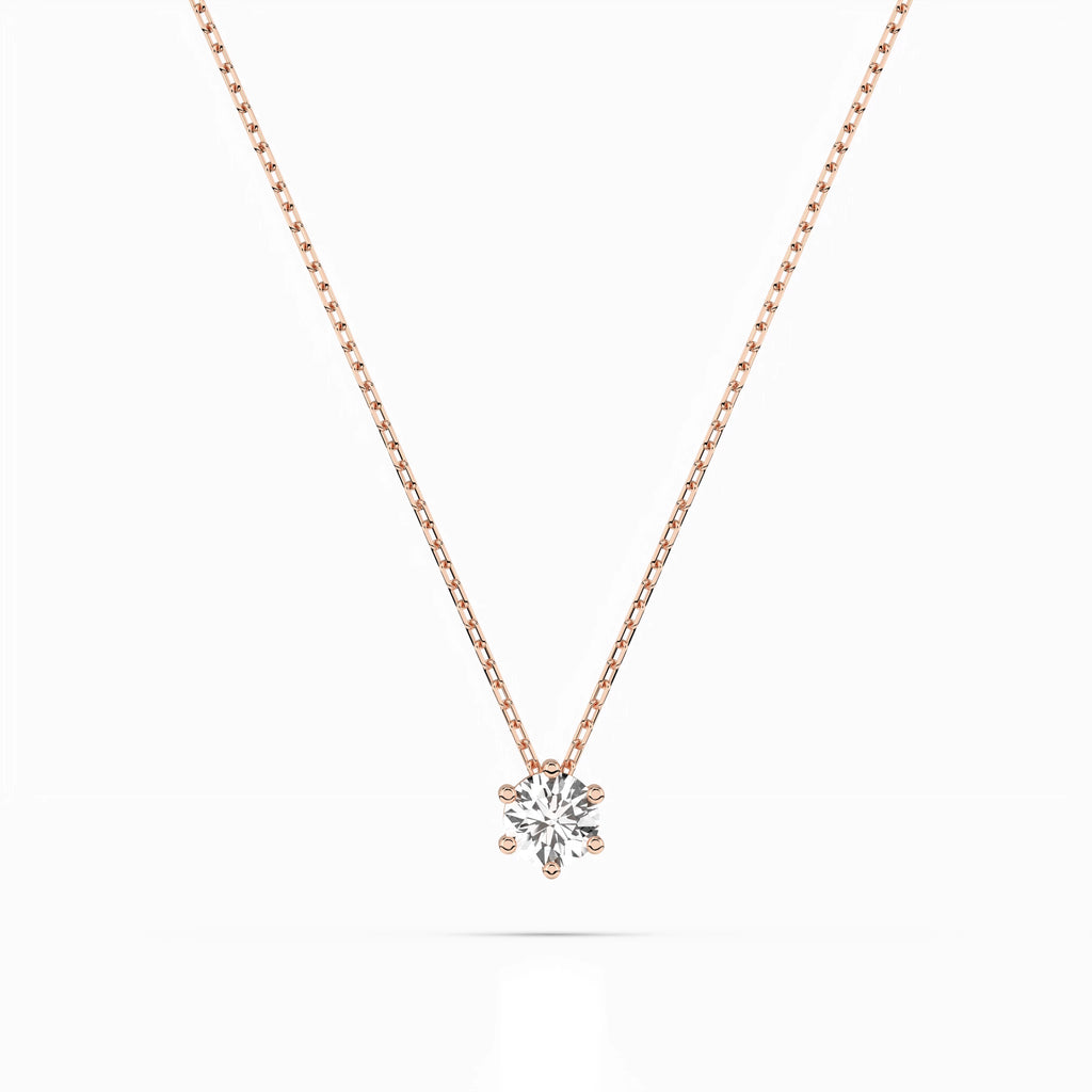 Solitaire Necklace (Round), 0.15 ct — 104-10003(3.4)