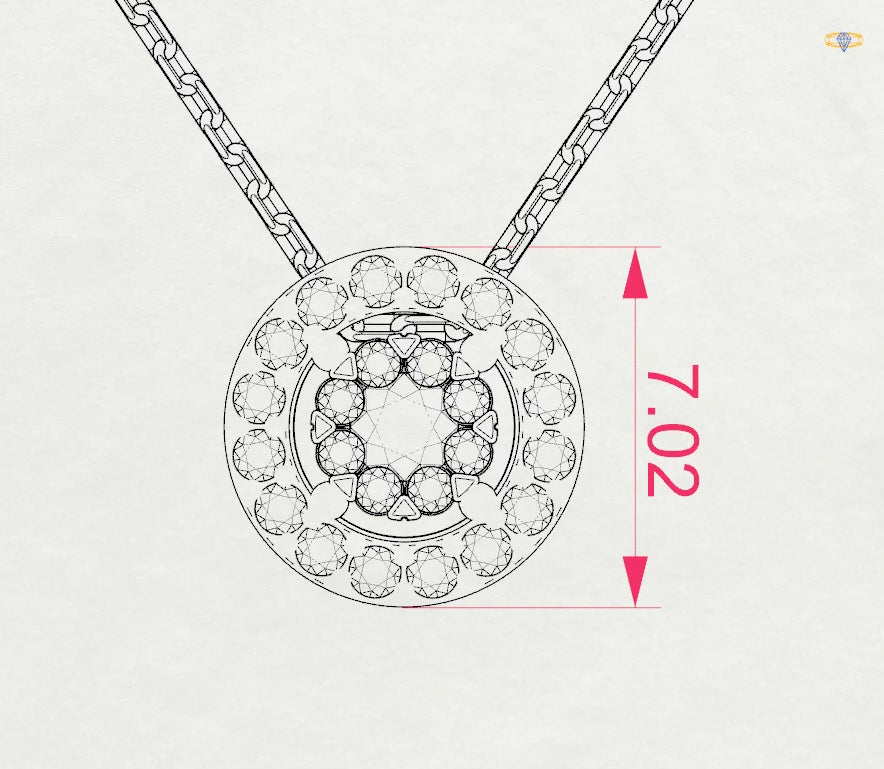 Illusion Necklace (Round), 0.06 ct — 104-10002(2.5)