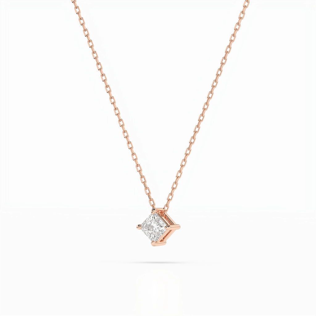 Solitaire Necklace (Princess), 0.17 ct — 104-10055(3.0)PR