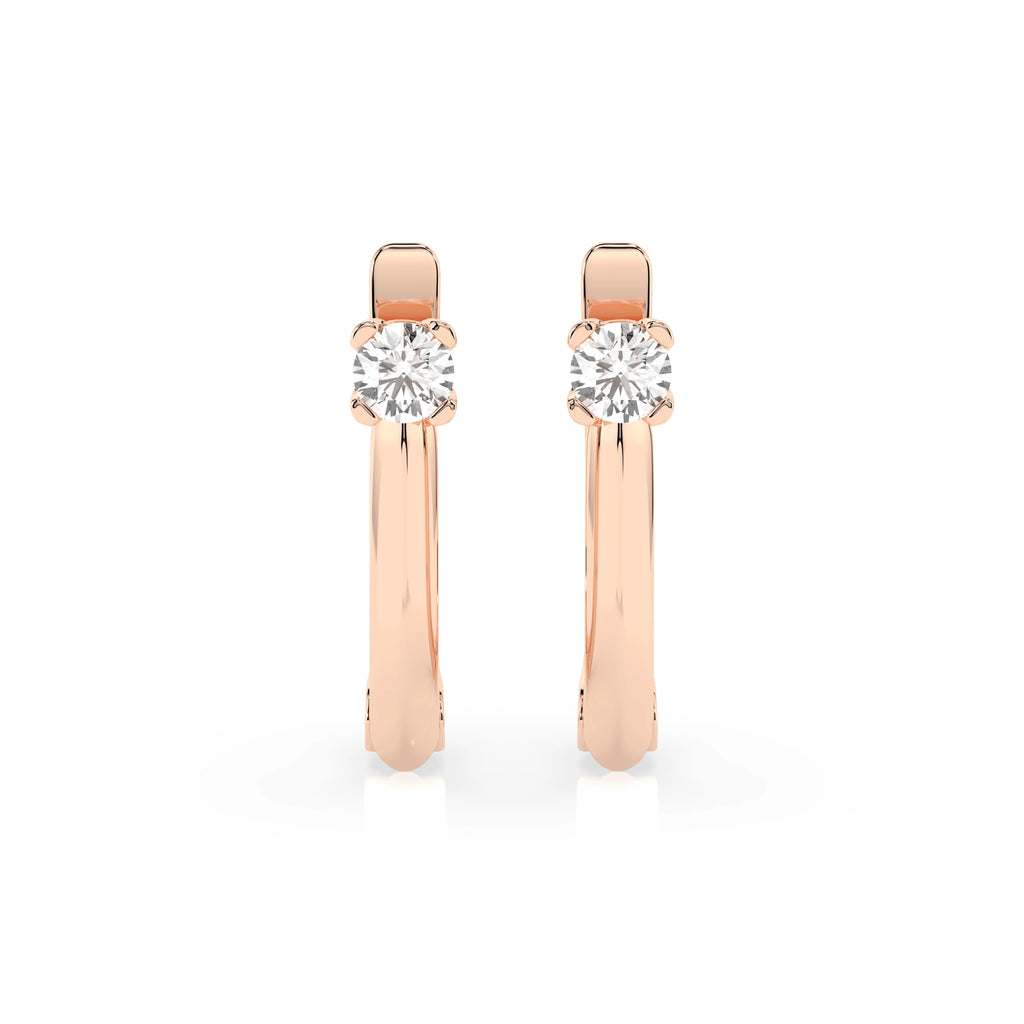 Solitaire English Lock Earring (Round), 0.2 ct — 102-10089(3.0)