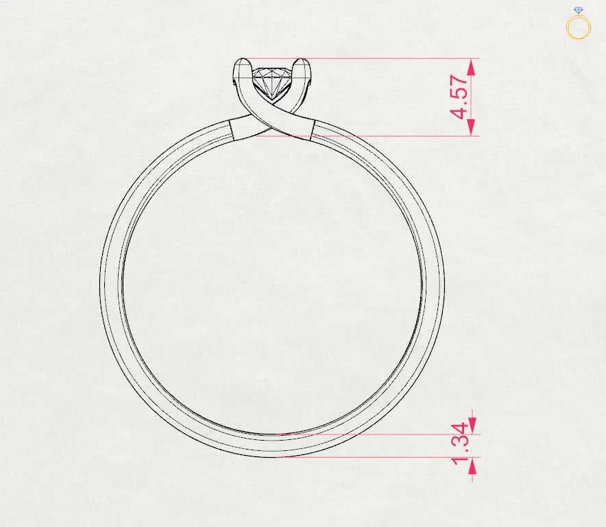 Solitaire Ring (Round), 0.1 ct — 101-10016(3.0)
