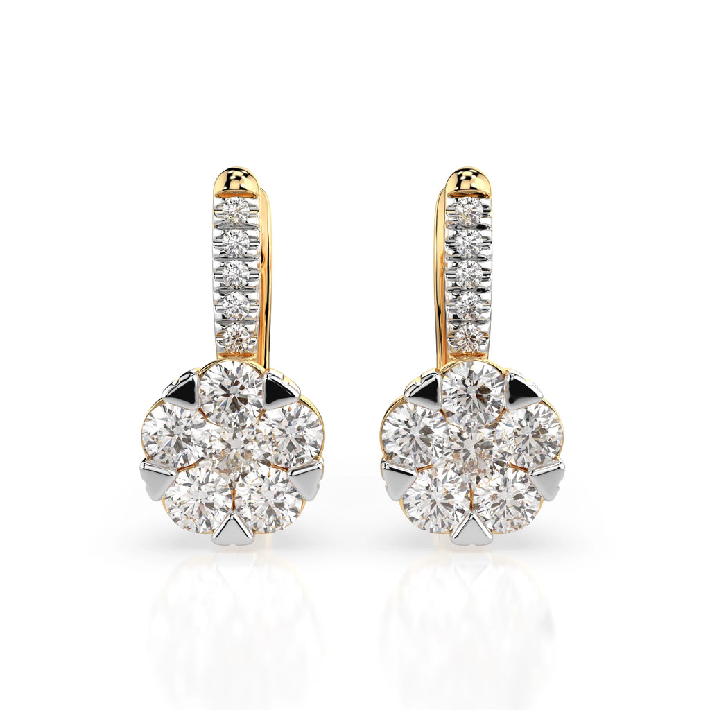 Illusion Earring (Round), 0.3 ct — 102-10015/4(3.4)