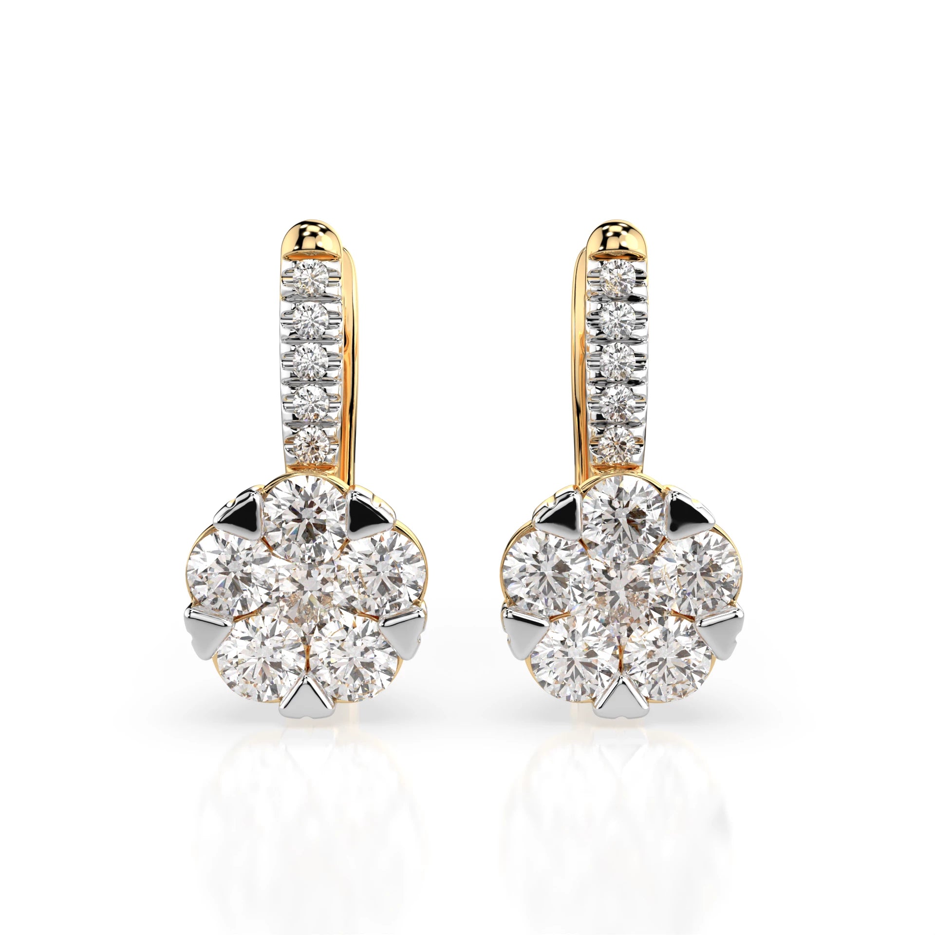 Illusion Earring (Round), 0.3 ct — 102-10015/4(3.4)