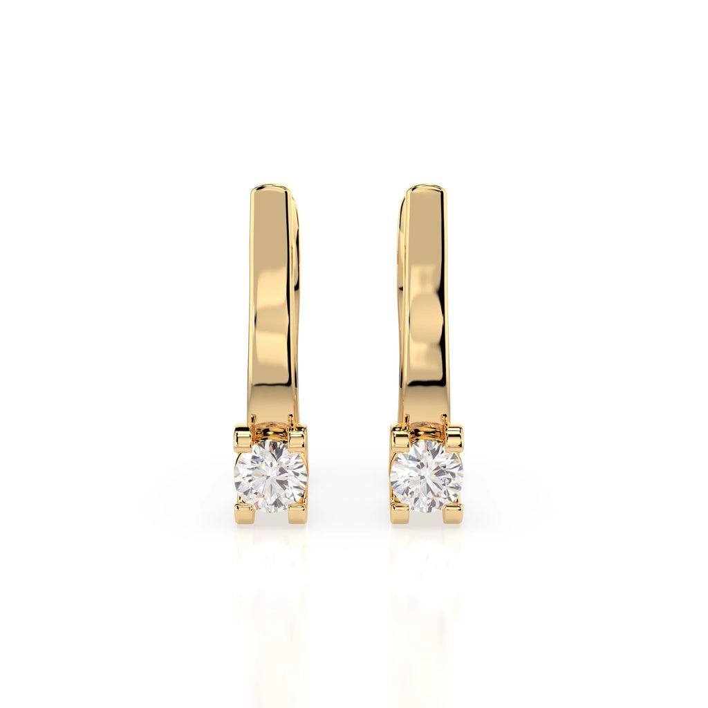 Solitaire English Lock Earring (Round), 0.3 ct — 102-10022(3.4)