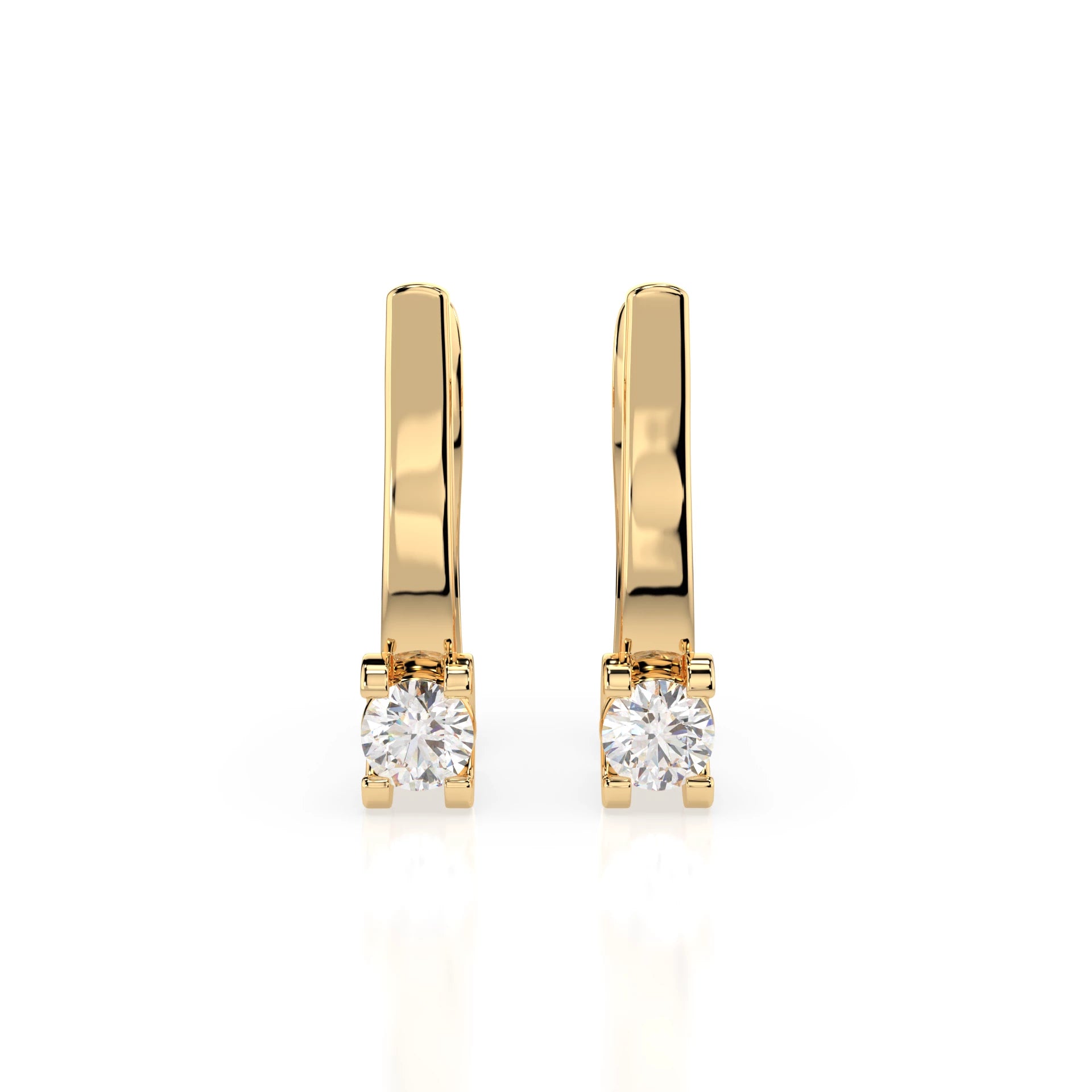 Solitaire English Lock Earring (Round), 0.3 ct — 102-10022(3.4)