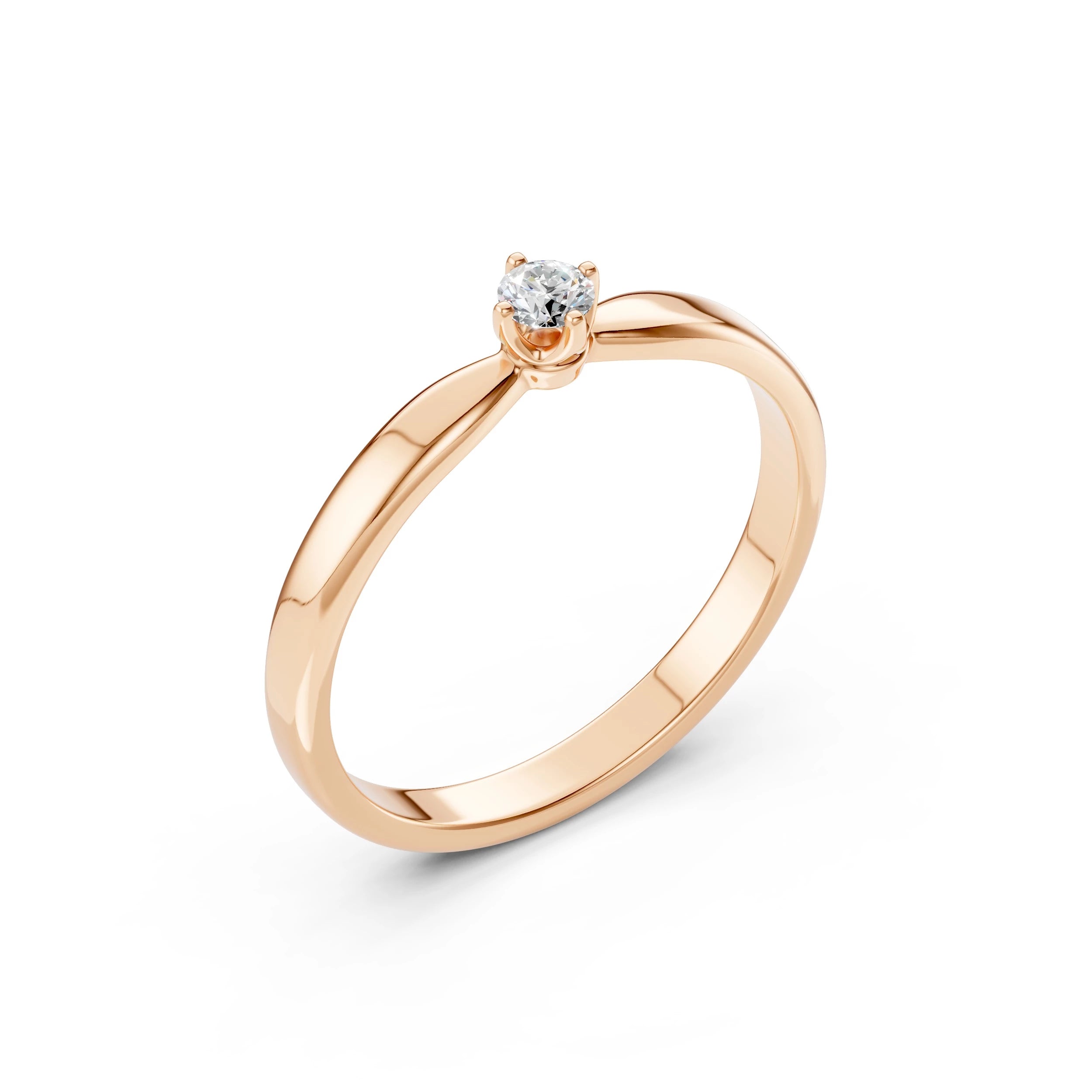 Solitaire Ring (Round), 0.1 ct — 101-10041(3.0)
