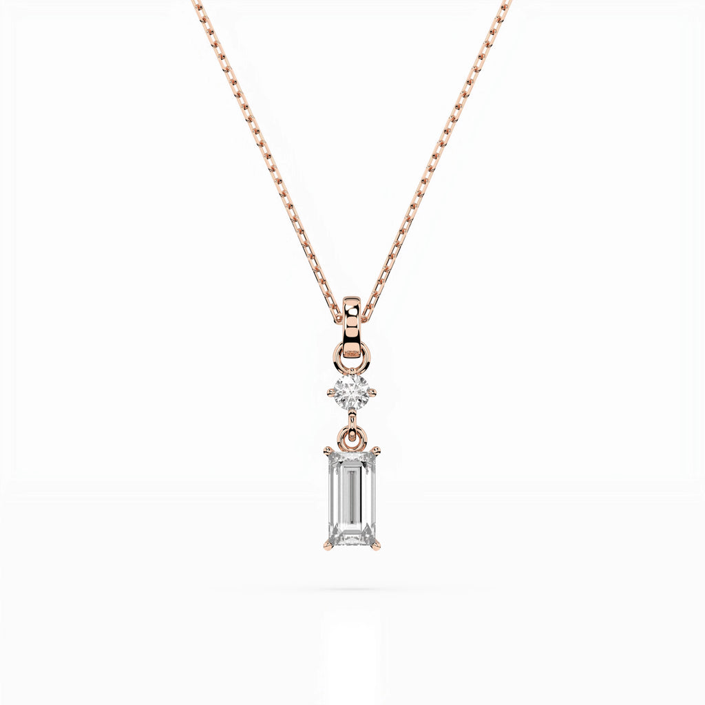 Solitaire Necklace (Baguette), 0.04 ct — 104-10071/2(0.30)BAQ