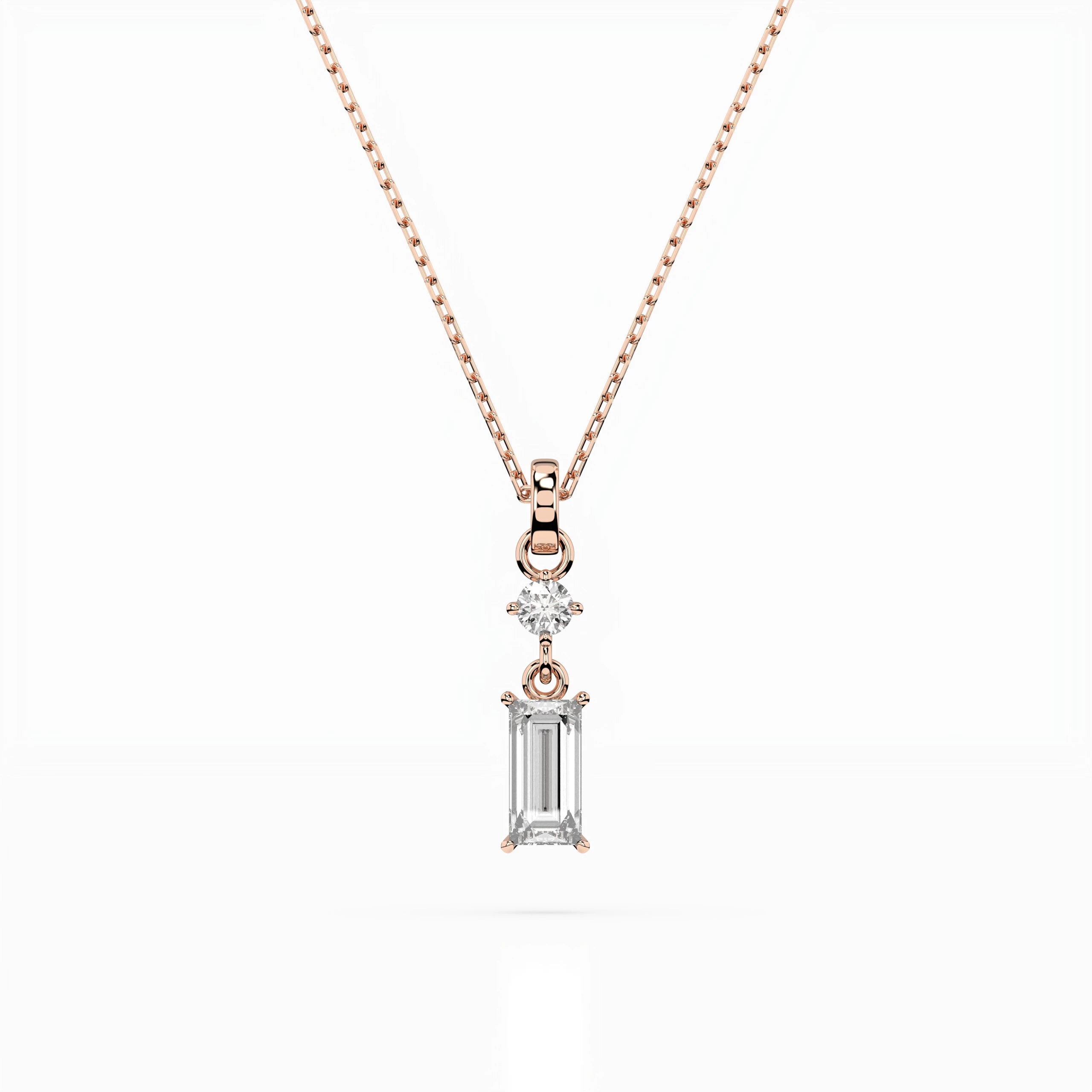 Solitaire Necklace (Baguette), 0.04 ct — 104-10071/2(0.30)BAQ