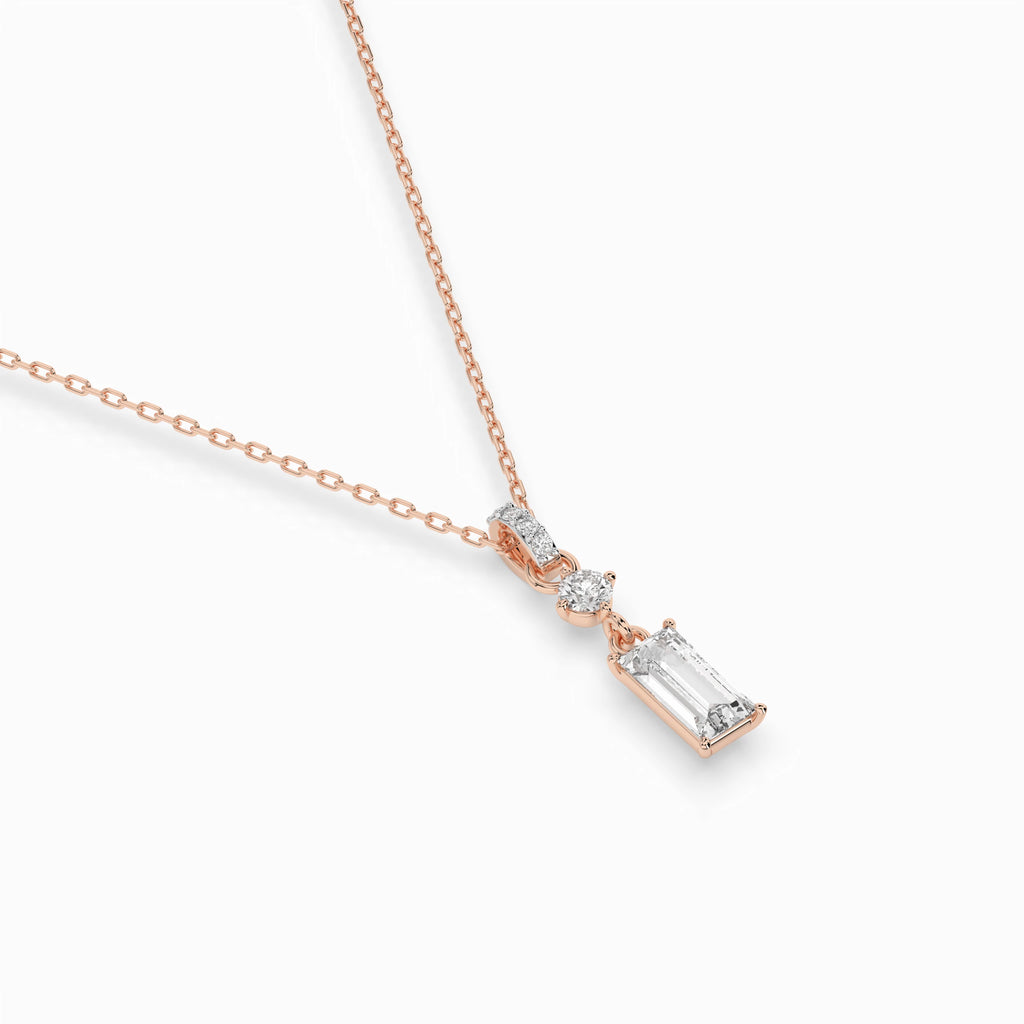 Solitaire Necklace (Baguette), 0.04 ct — 104-10071/3(0.30)BAQ