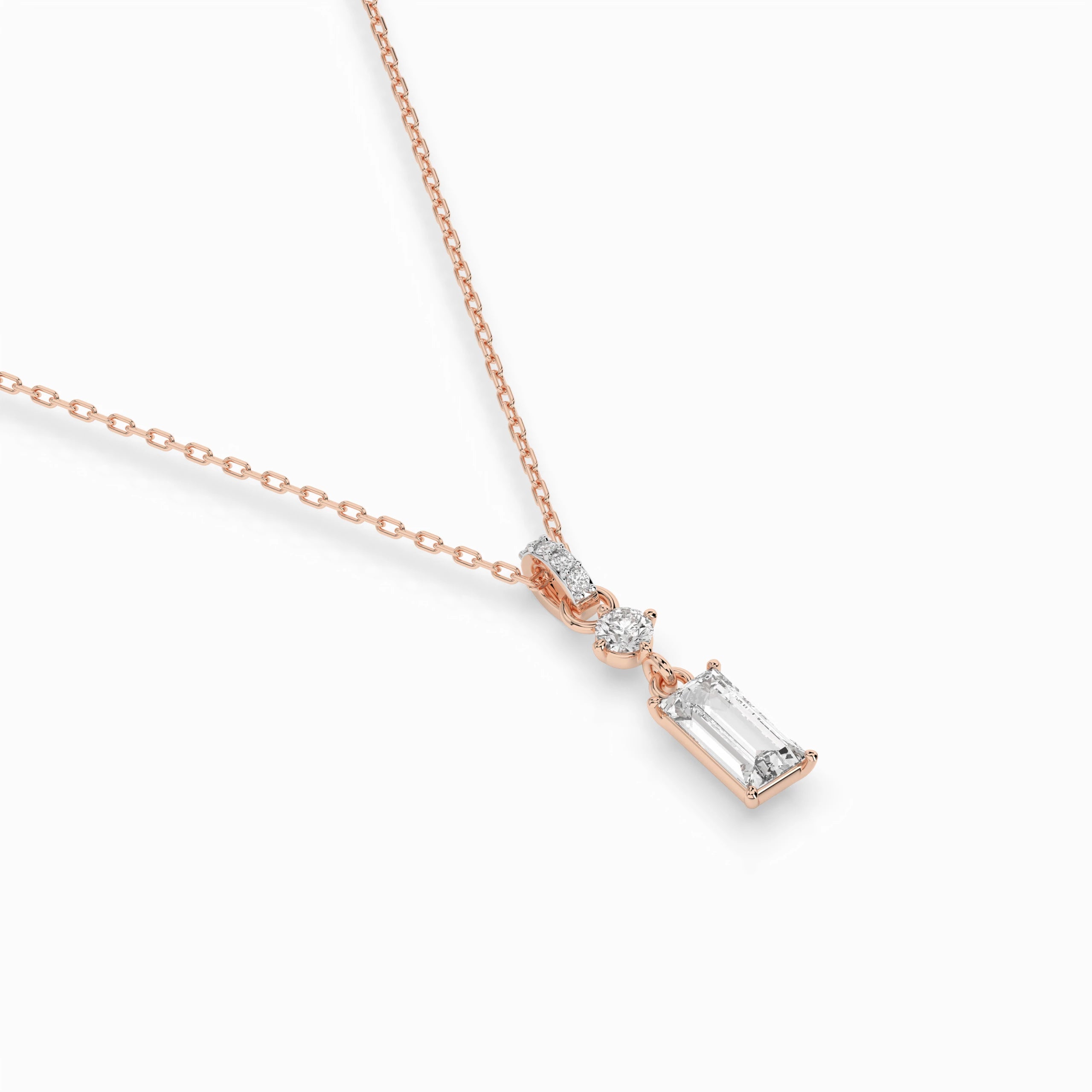 Solitaire Necklace (Baguette), 0.04 ct — 104-10071/3(0.30)BAQ