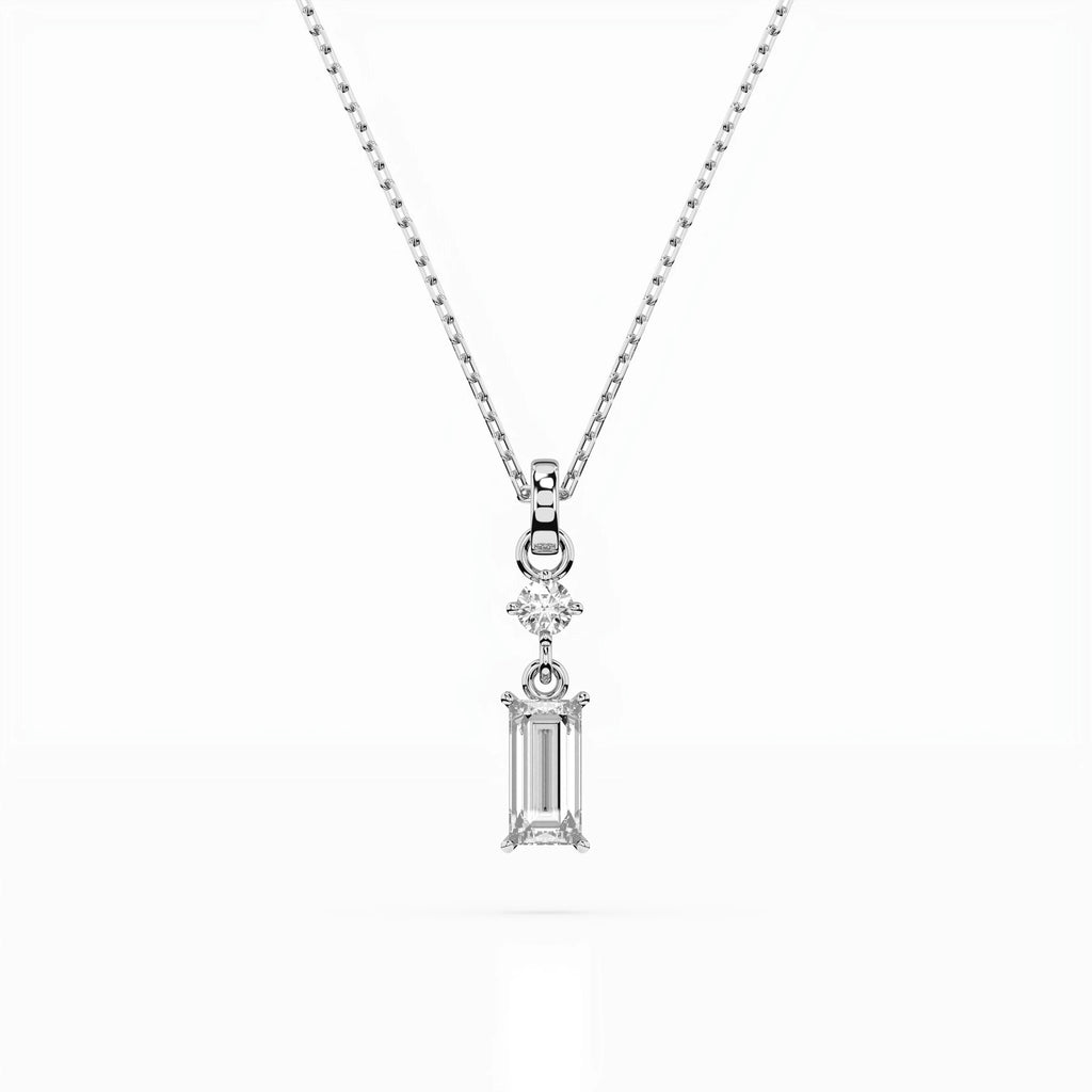 Solitaire Necklace (Baguette), 0.04 ct — 104-10071/2(0.30)BAQ
