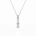 Solitaire Necklace (Baguette), 0.04 ct — 104-10071/2(0.30)BAQ