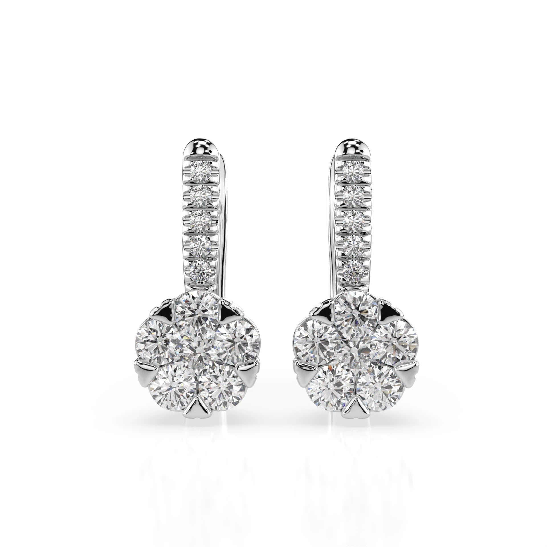 Illusion Earring (Round), 0.2 ct — 102-10015/4(3.0)