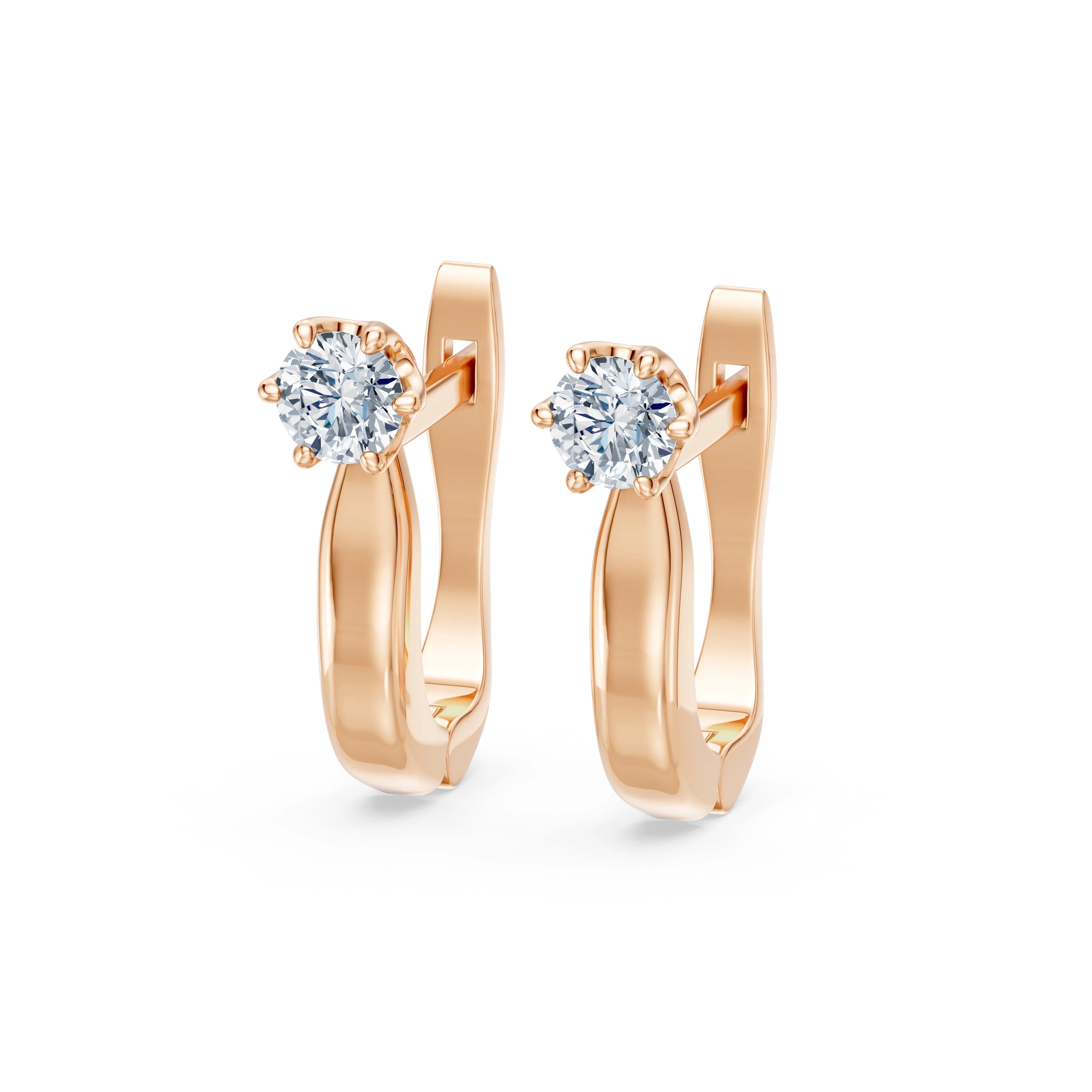 Solitaire English Lock Earring, 0.5 ct — 102-10040(4.0)