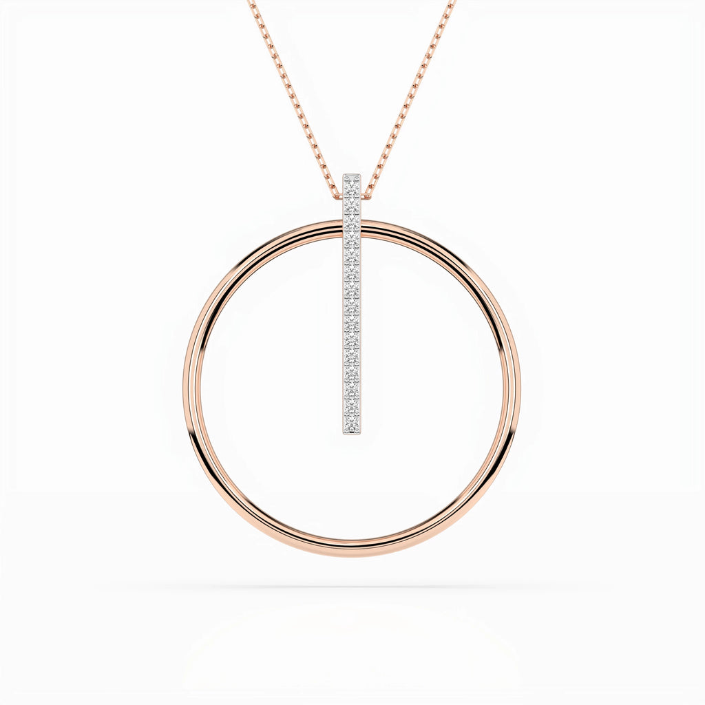 Minimalism Necklace (Round), 0.09 ct — 104-10047