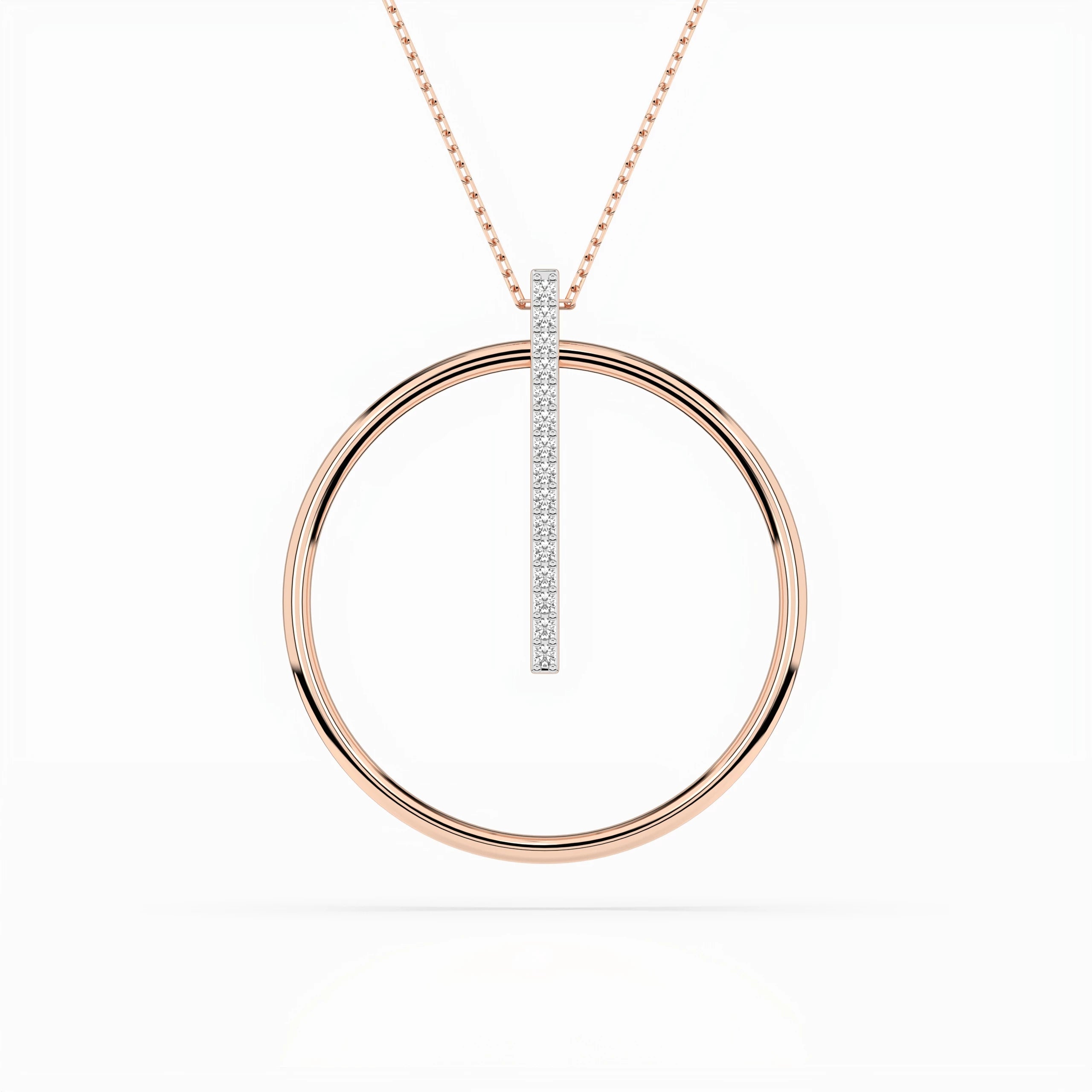 Minimalism Necklace (Round), 0.09 ct — 104-10047